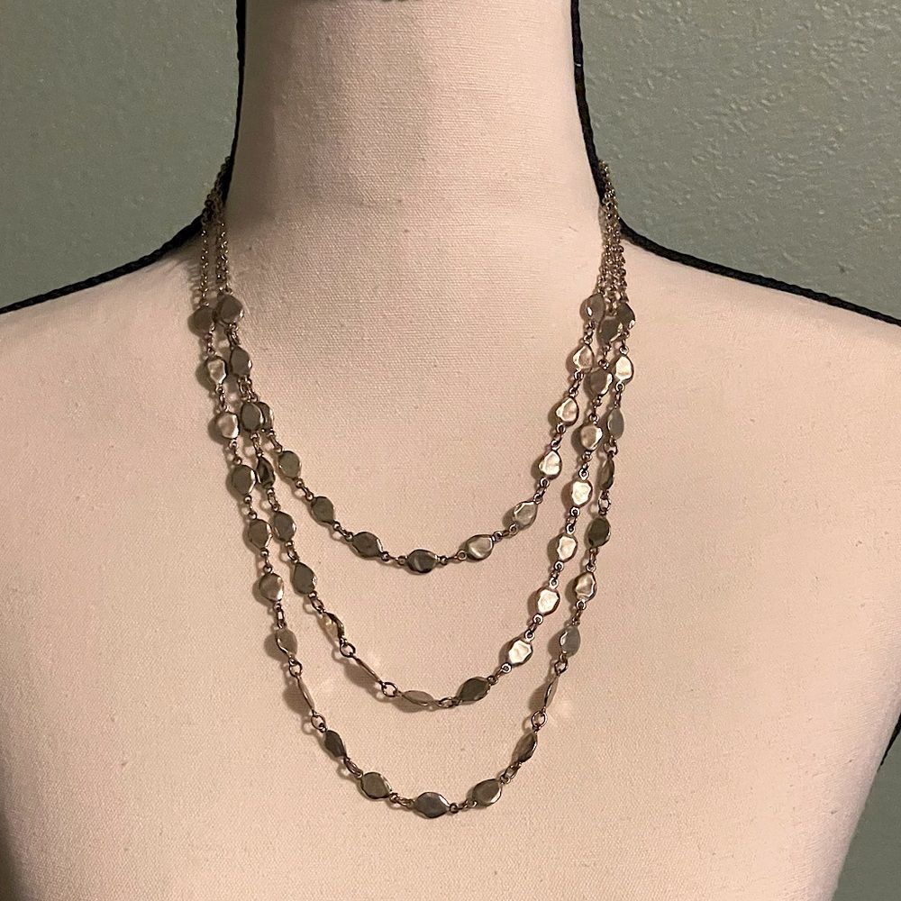Three-Layer “Gold” Statement Necklace.
